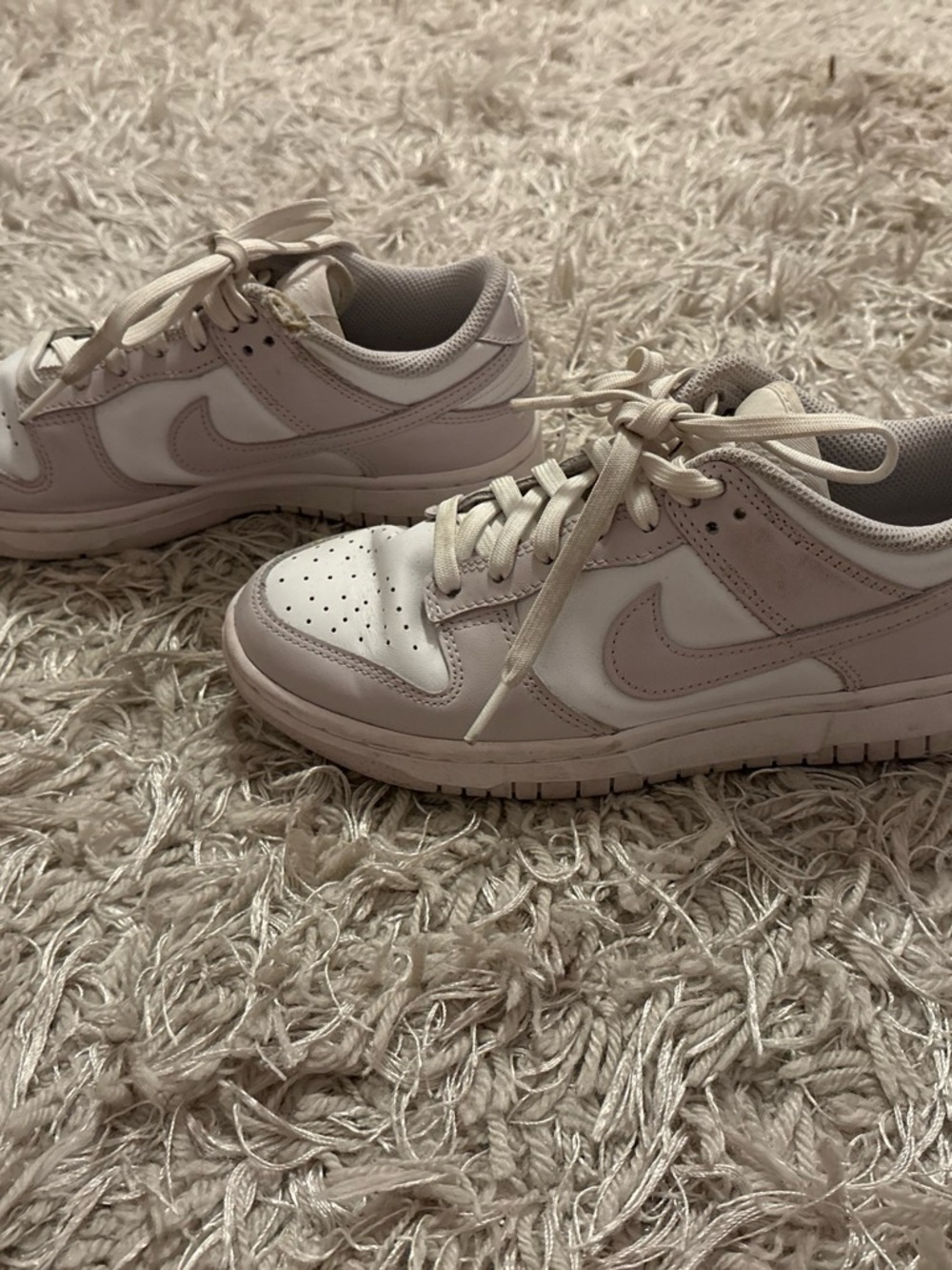 Nike Women's Low-Top Sneakers in Blush Pink and White